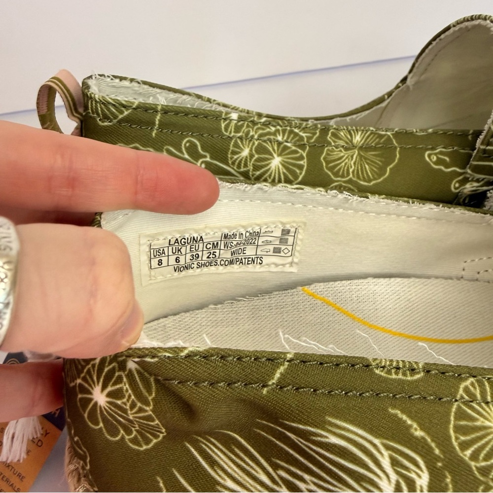 Vionic Green Floral Espadrille Shoes - Picture 6 of 8